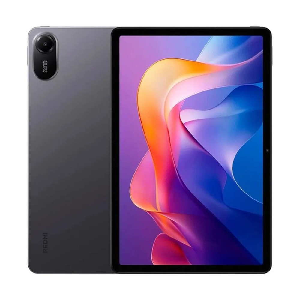 Tableta Xiaomi Redmi Pad 2 color gris grafito con pantalla de 9.7 pulgadas y resolución 2.5K mostrando vista frontal y trasera