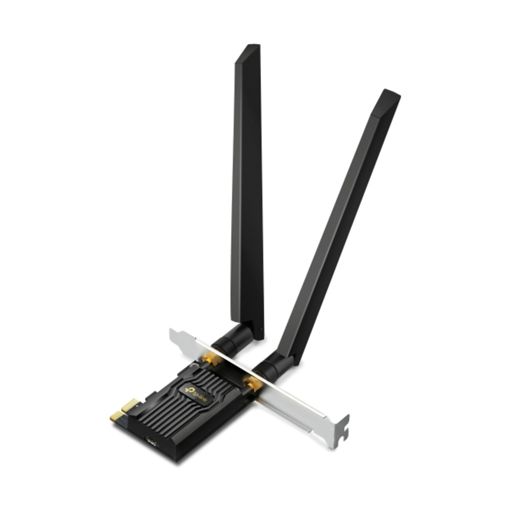 Tarjeta Wi-Fi PCIe TP-Link Archer TXE72E con antenas altas para conexión tribanda Wi-Fi 6E y Bluetooth