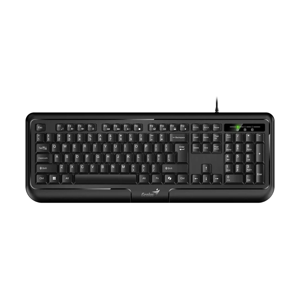 Teclado alámbrico Genius KB-118 II color negro con diseño completo y teclas numéricas para oficina y hogar