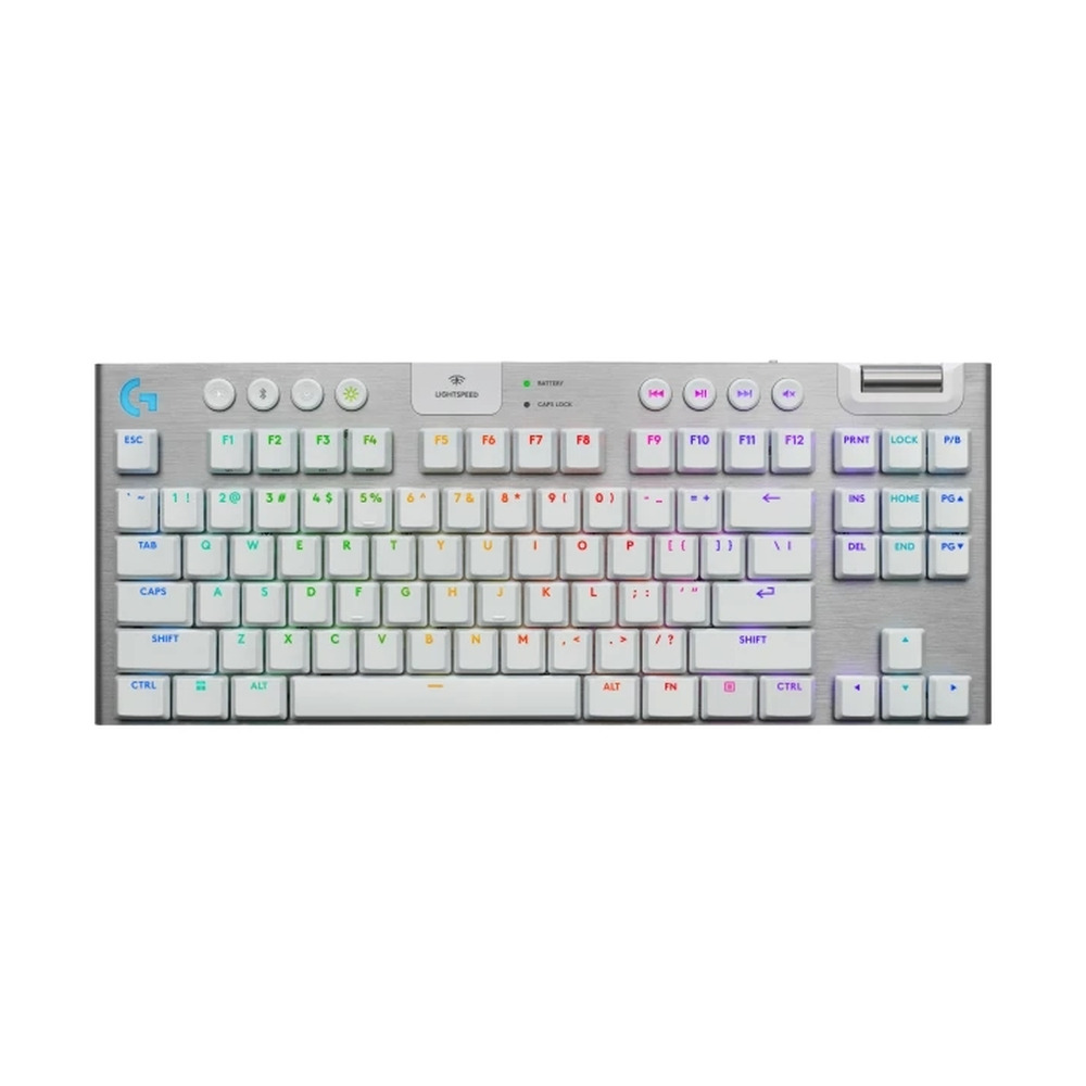 Teclado mecánico inalámbrico Logitech G915X TKL 2 White con iluminación RGB y conectividad Lightspeed y Bluetooth