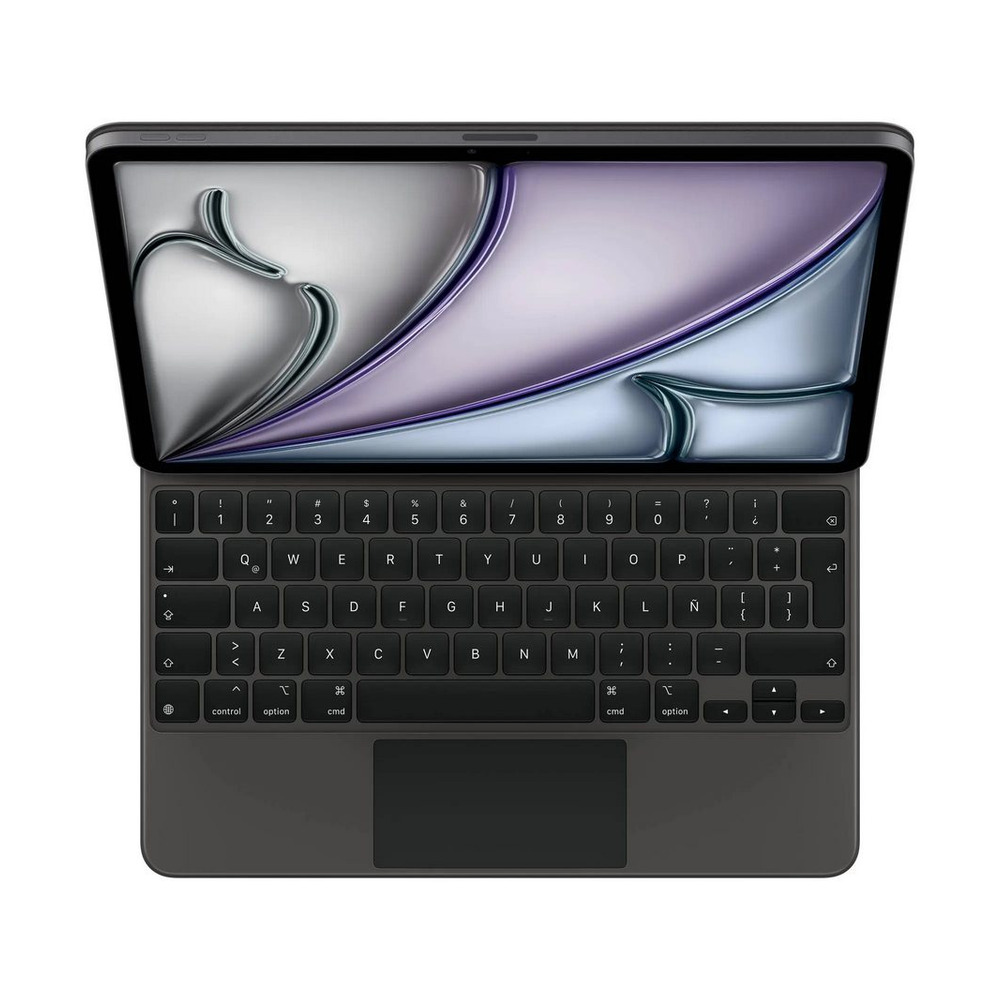 Teclado Apple Magic Keyboard modelo MJQK3LA/A para iPad Pro 12.9 pulgadas en color negro con teclado español y trackpad integrado
