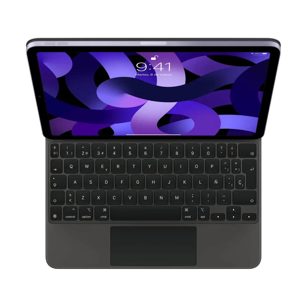 Teclado magnético Apple Magic Color negro modelo MXQT2LA/A compatible con iPad Pro 11 pulgadas y iPad Air en vista frontal
