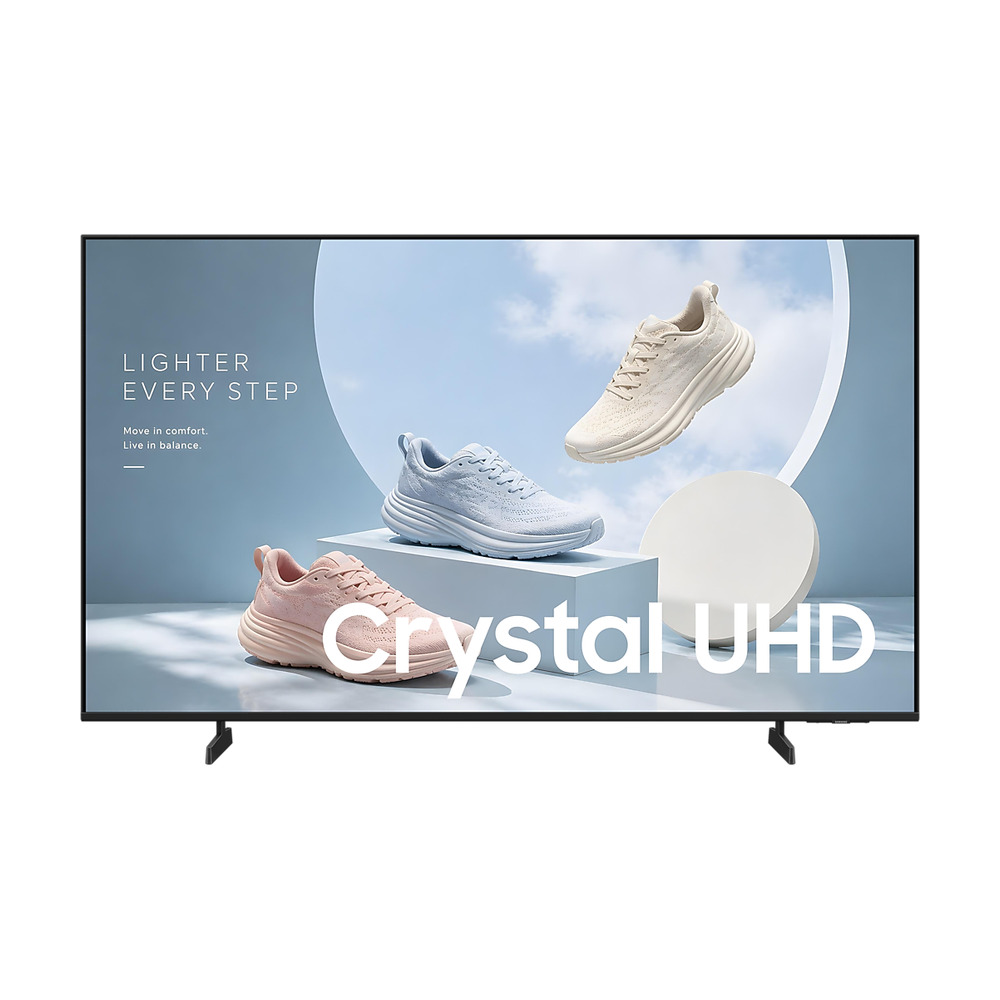 Televisor Samsung modelo LH50BEHHVGKXZL de 50 pulgadas con resolución 4K UHD y brillo de 300 nit en vista frontal