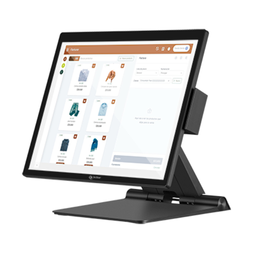 Terminal POS 3nStar modelo P715-30W-8240W11 con pantalla táctil de 15.6 pulgadas mostrando software de punto de venta