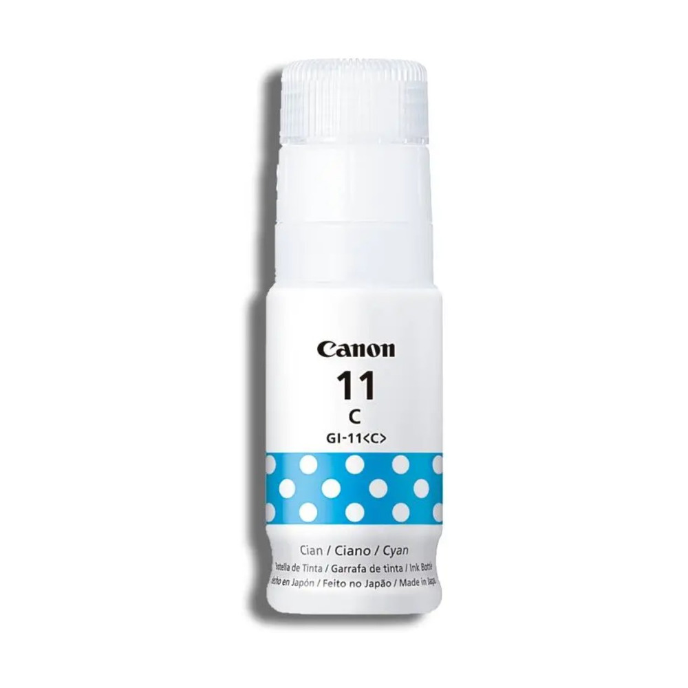 Botella de tinta Canon GI-11 color cyan modelo 4534C001AA para impresoras con capacidad para 7700 paginas