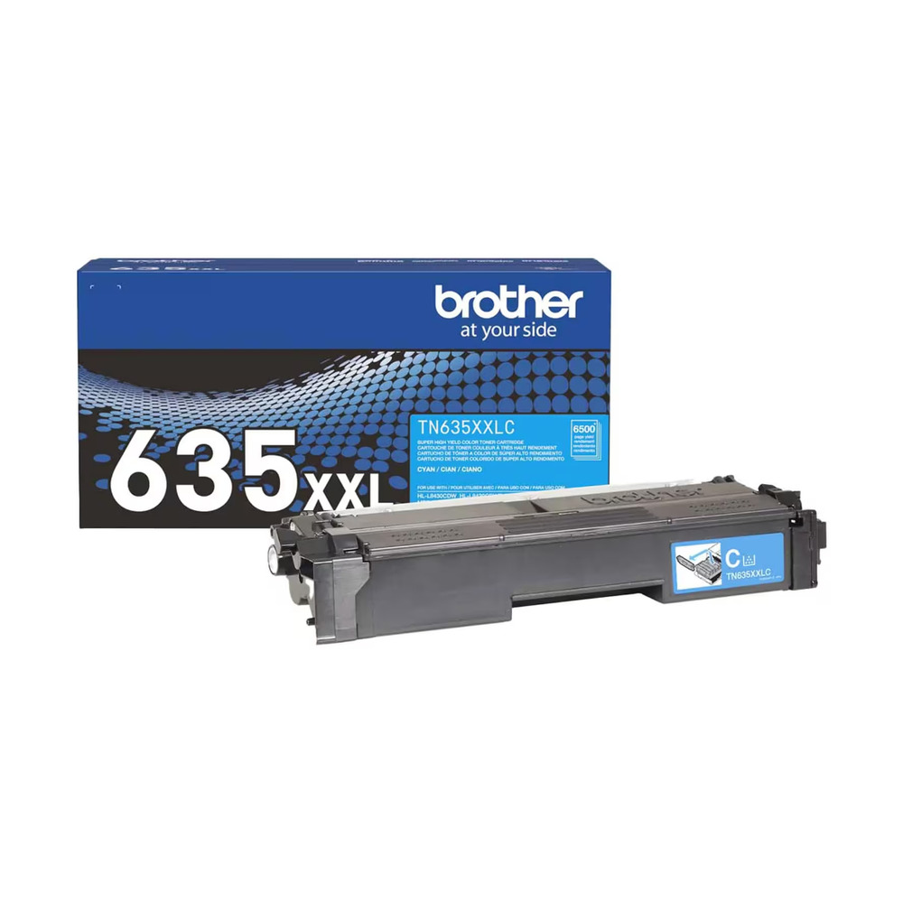 Tóner cian Brothersumieti modelo TN635XXLC de súper alto rendimiento para impresora MFC-L8930CDW con caja visible