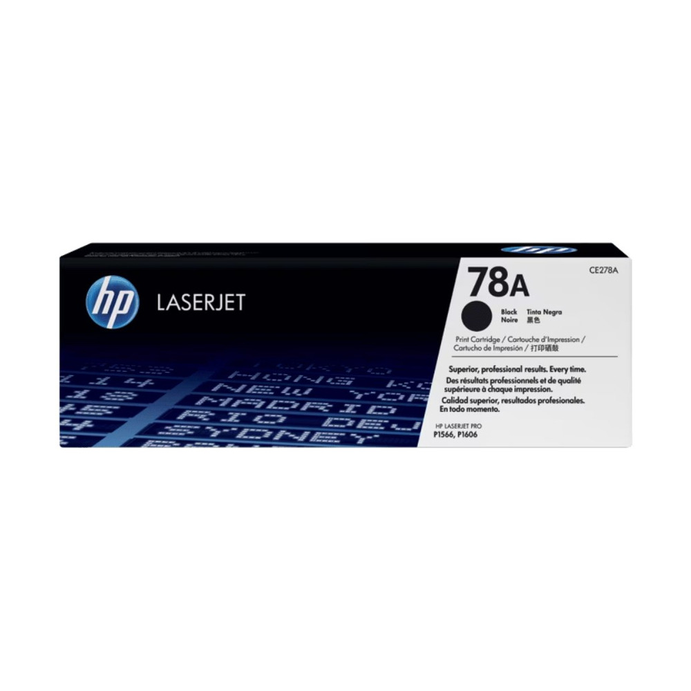 Caja del tóner HP 78A modelo CE278A para impresoras Laserjet con capacidad para 2100 páginas en color negro