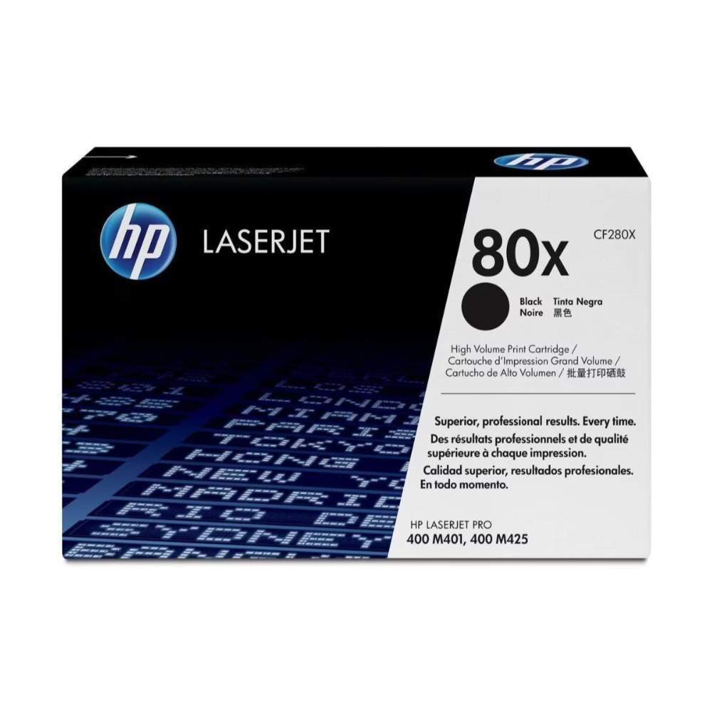 Caja del toner HP CF280X negro para impresora Laserjet Pro 400 M401 con alto rendimiento para impresión profesional