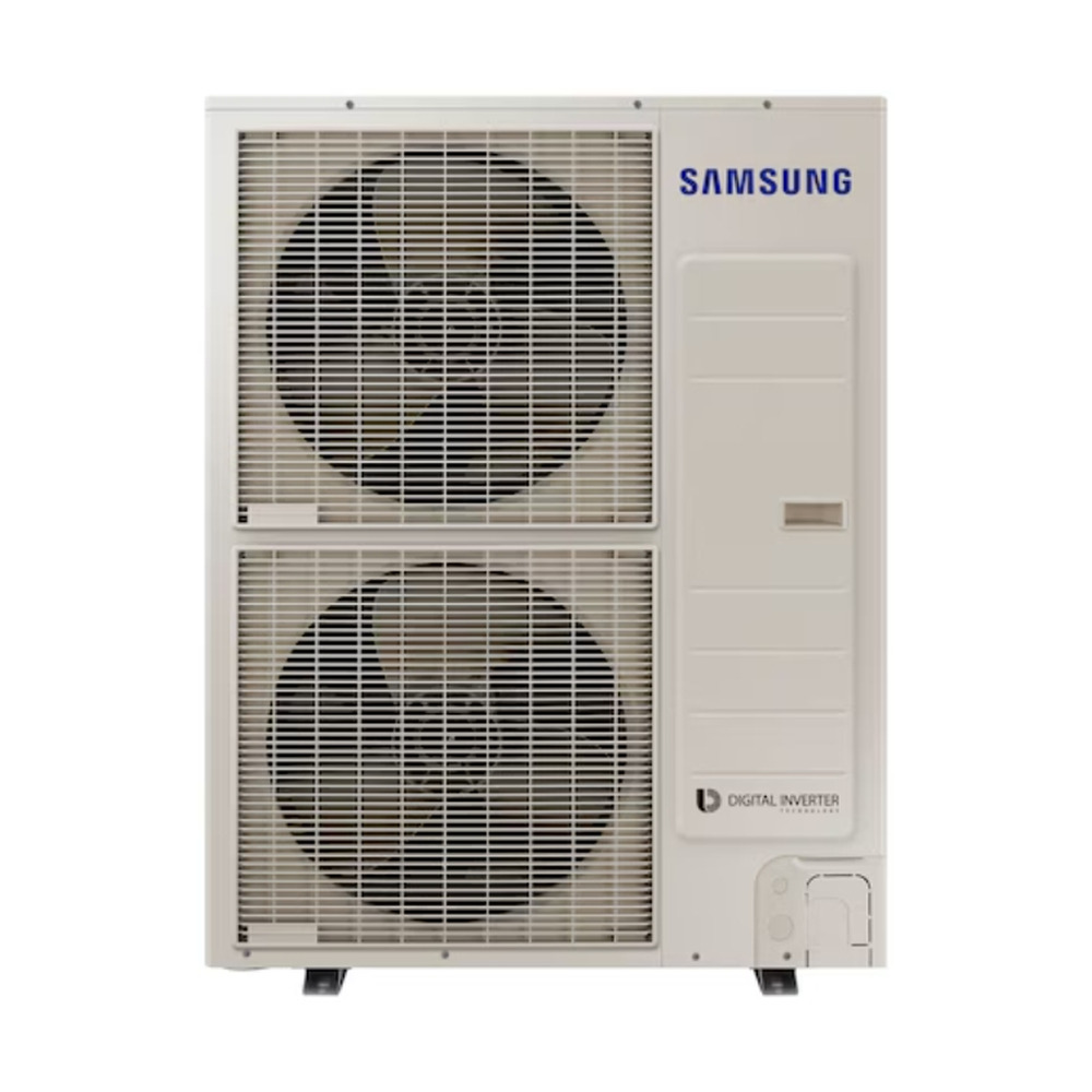 Unidad exterior Samsung modelo AC054MXADKH/VN de 54,000 BTU y 220V vista frontal para climatización en Colombia
