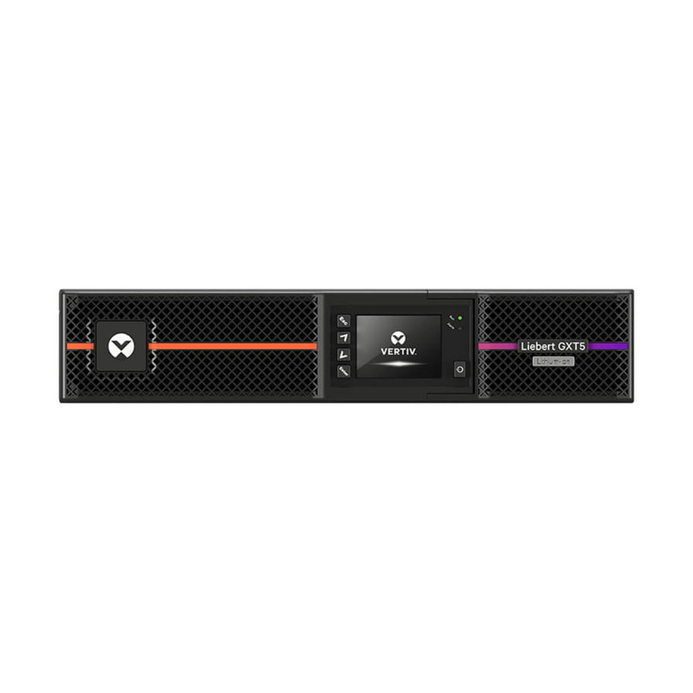 UPS Vertiv Liebert GXT5 modelo GXT5-1500LVRT2UXL de 15kVA 1.5kW 120V monofásico para rack 2U vista frontal