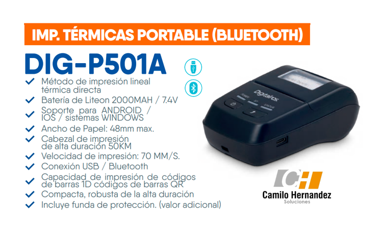 donde comprar digitalpos distribuidor digitalpos colombia impresora bluetooth termica dig-501a camilo hernandez soluciones